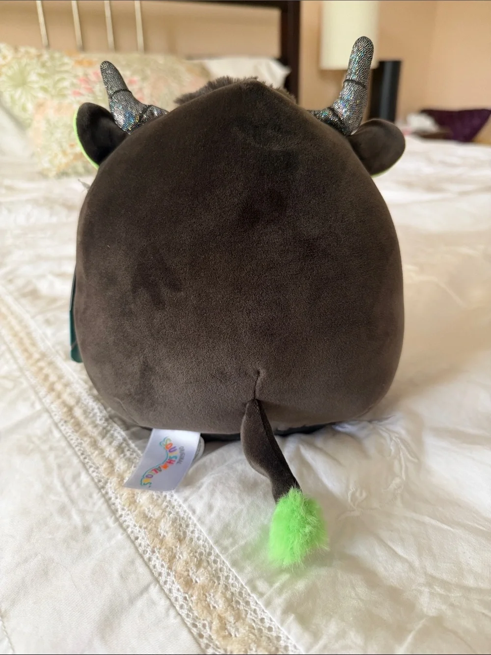Squishmallows Catrina Plush Cow - Black & Lime Green Accent